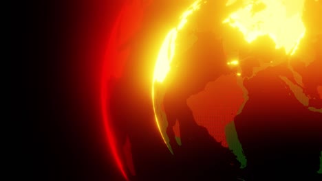 mundo en el planeta de fuego fondo vj bucle naranja