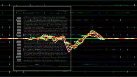 animación del procesamiento de datos sobre un fondo negro