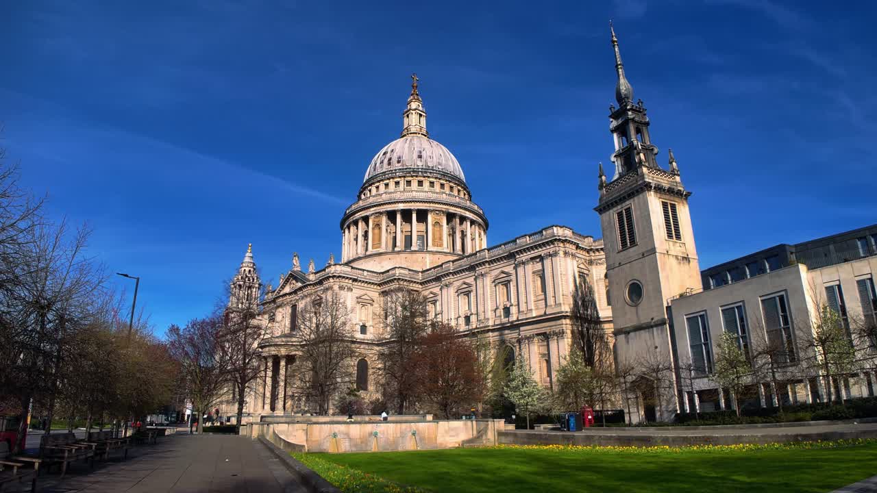 Low angle view of the iconic British Cathedral