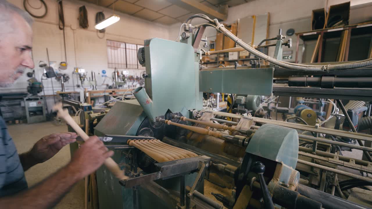 Artesão Operando Máquina de Marcenaria em uma Oficina