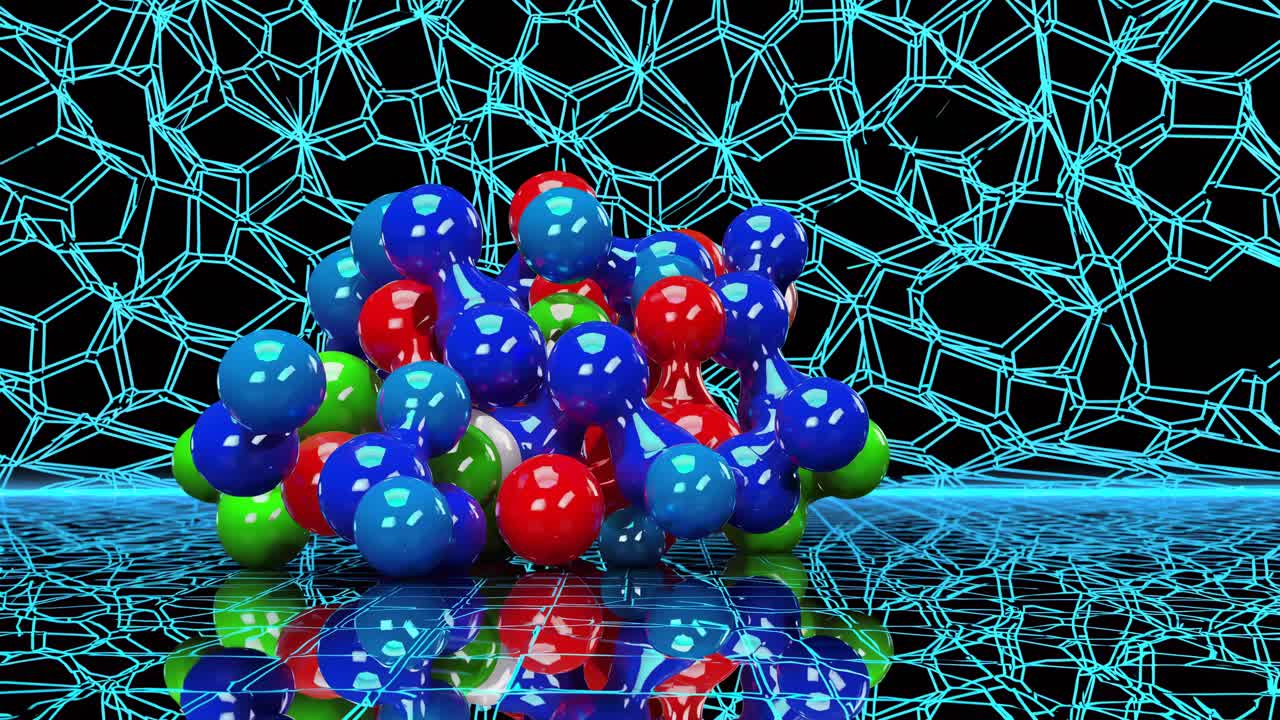 Abstract Colorful 3D Molecular Structure