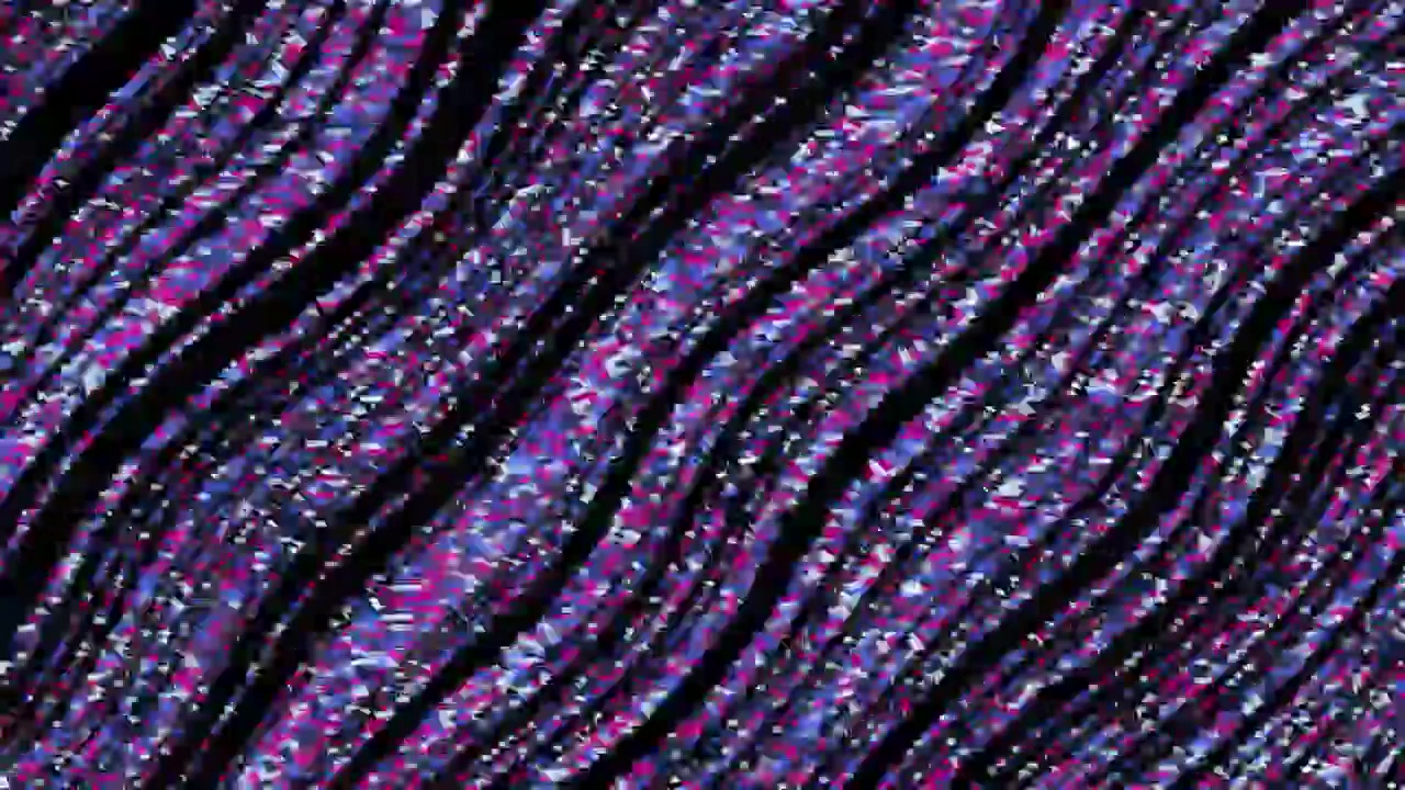 Abstract Wavy Pattern with Shimmering Purple and Blue Pixels