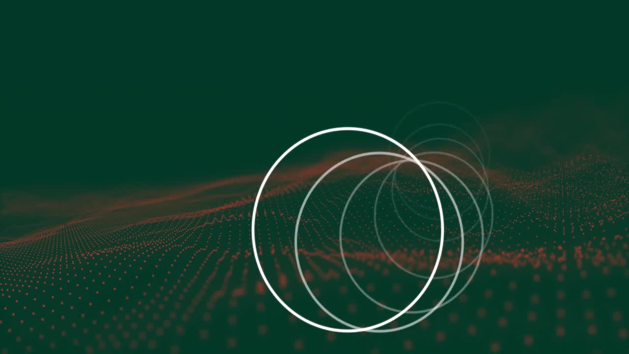 검은 바탕에 있는 원과 반점의 애니메이션