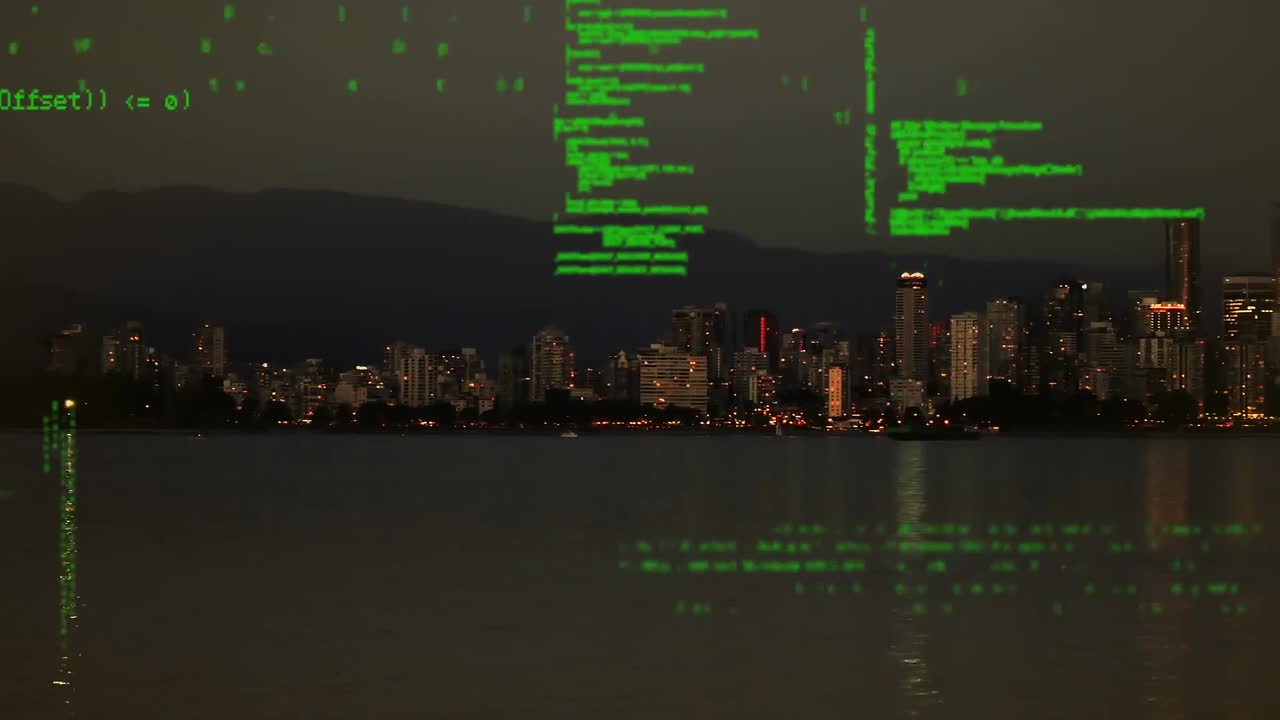 Cityscape and digital codes