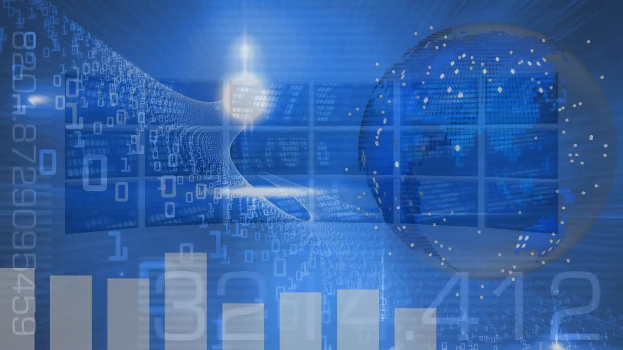 Animation of data processing over globe