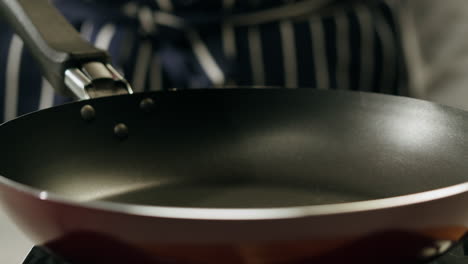 toasting bread in a pan