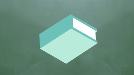 animación digital de múltiples iconos de libros verdes flotando contra un fondo verde