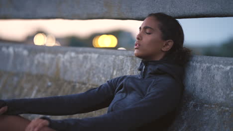 woman resting outdoors