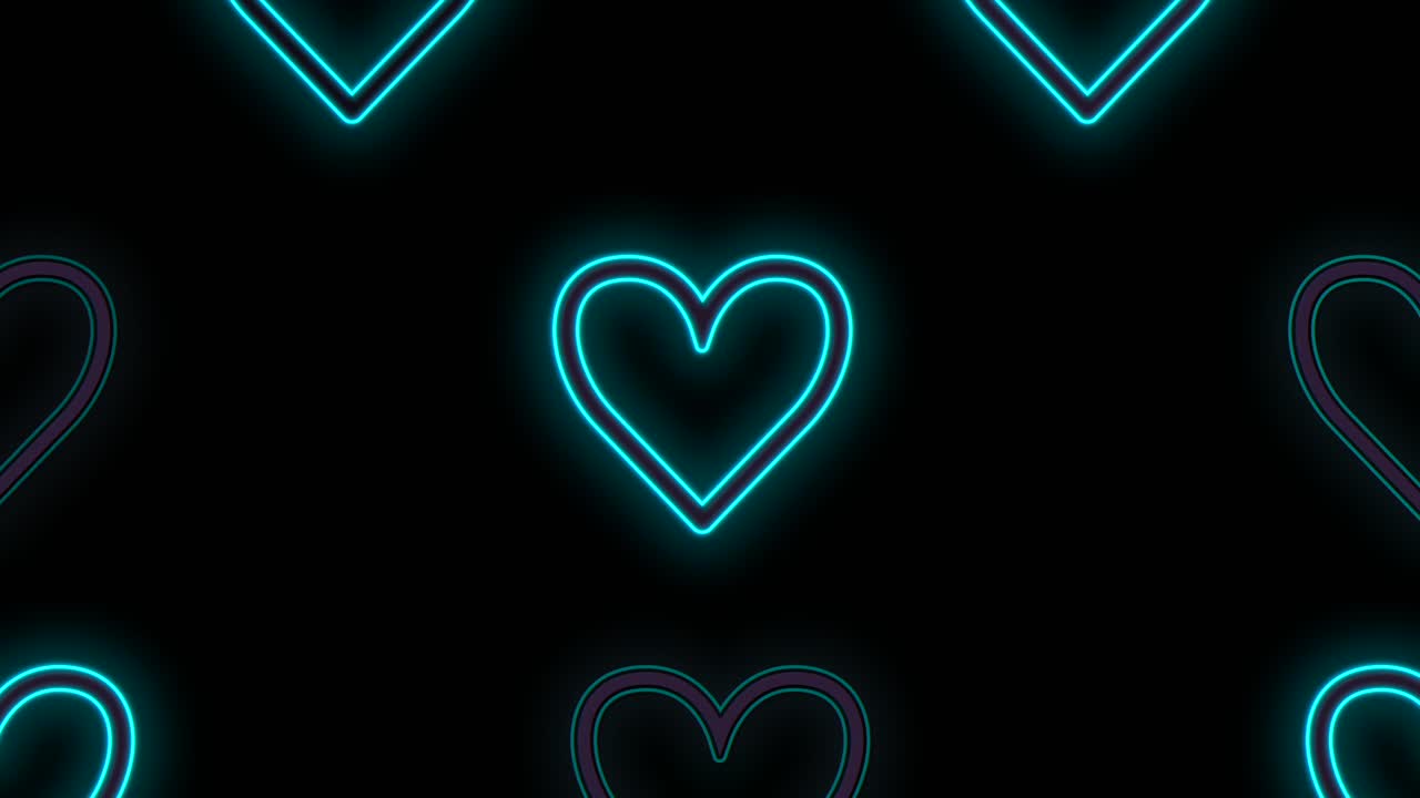 펄스 네온 블루 라이트 1 하트 패턴