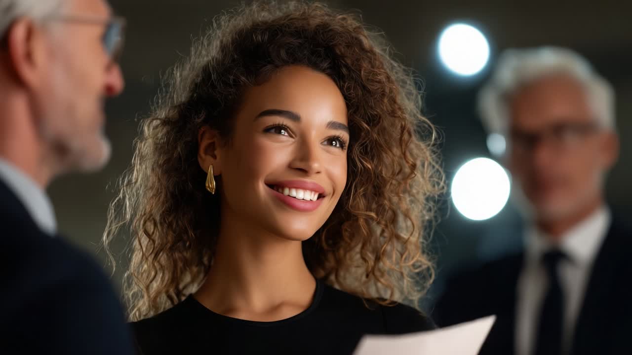 mujer de negocios en una reunión