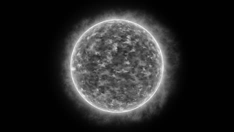 sol gris con atmósfera aislada sobre un fondo negro