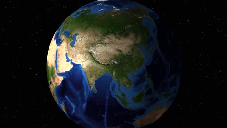 progressive close-up animation of earth to uae