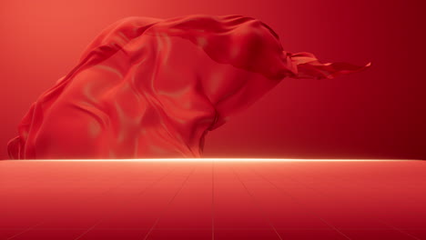 flowing red cloth background, 3d rendering.