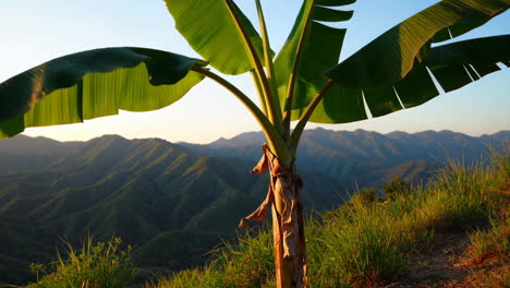 Banana Tree on Mountaintop at Sunrise/Sunset