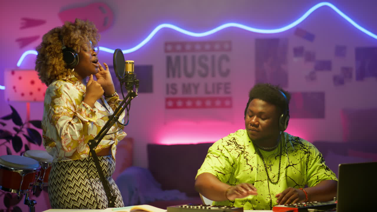 Music Recording Session in a Cozy Studio