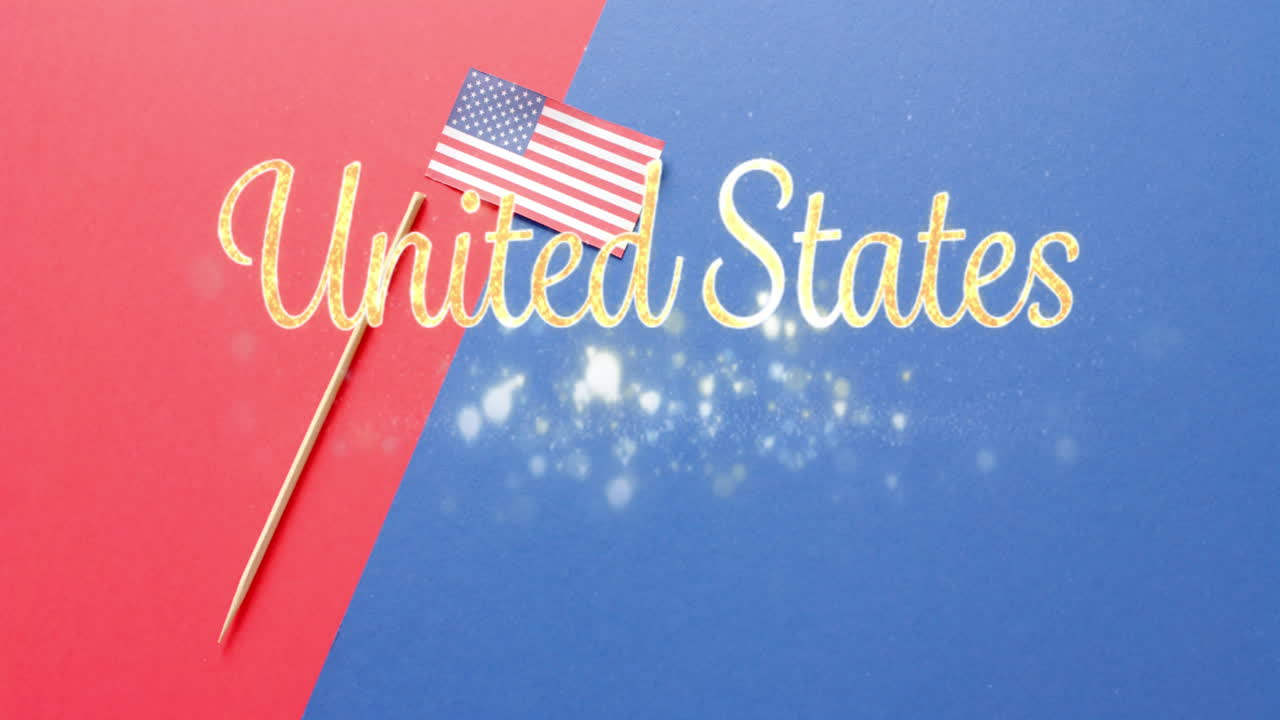 빨간색과 파란색 바탕에 미국 발 위에 미국 애니메이션