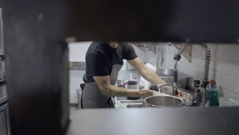 chef preparando comida en la cocina de un restaurante