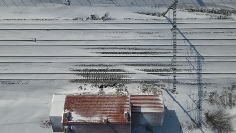estación de ferrocarril de invierno