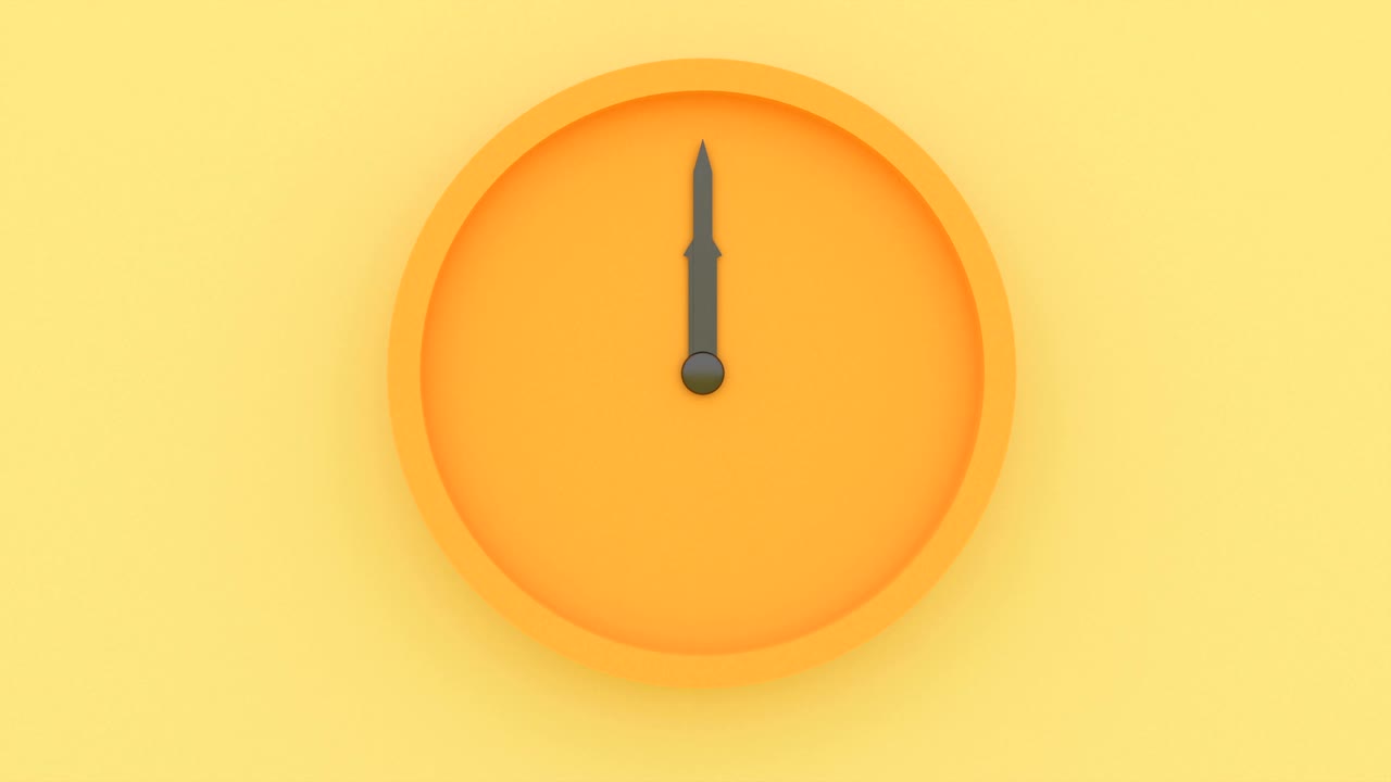 Minimalist clock wall. Design home decor. Time concept. Minimalistic cover footage 4k