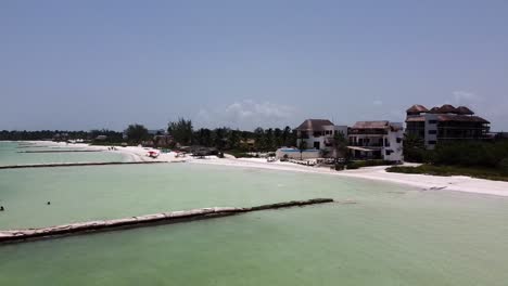 aerial view of a sand barrier in a coastal town