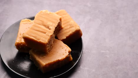 jaggery traditional cane sugar cube on table