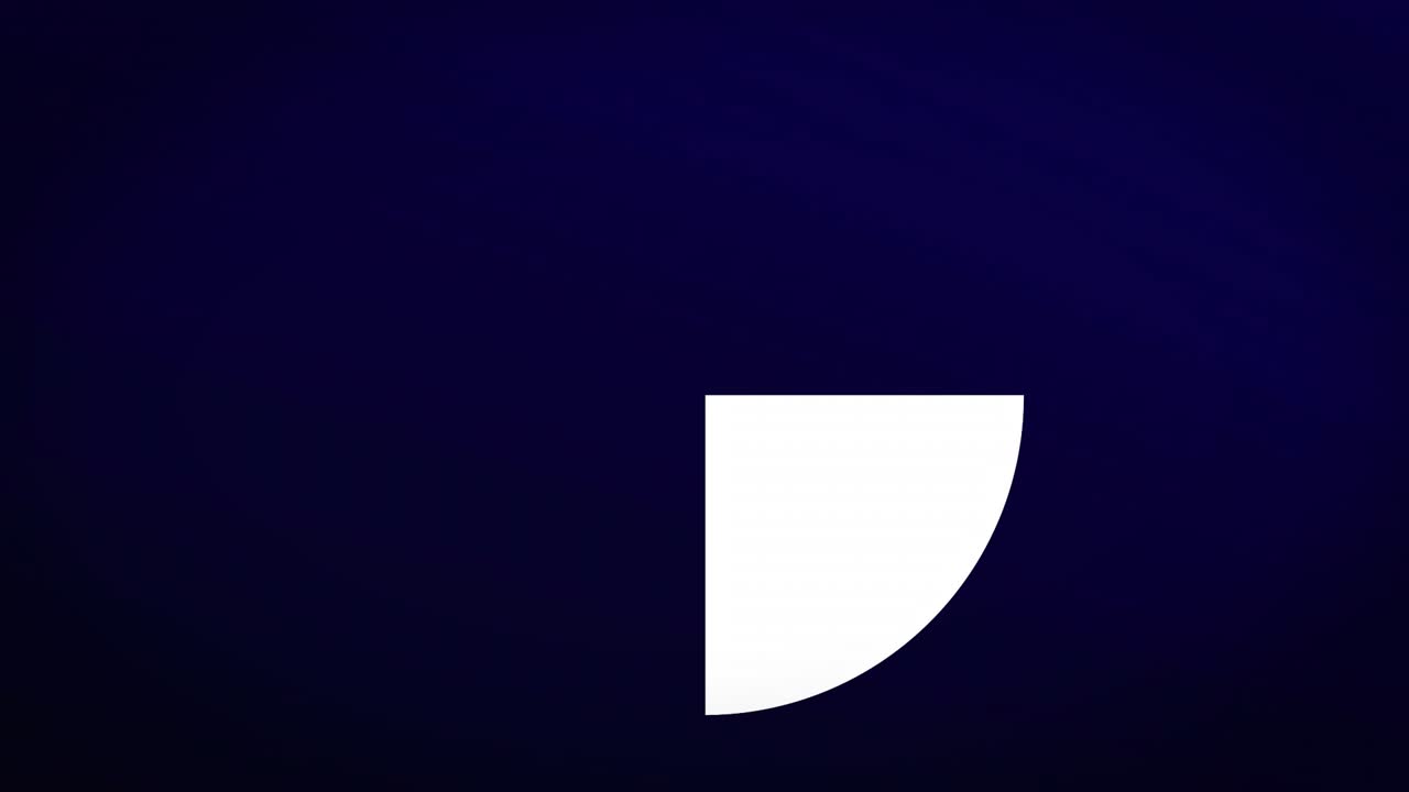 White semicircle fading in, 3D globe rotating, segments forming and ribbons orbiting, showing data