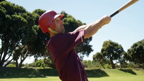 Batter-hitting-ball-during-practice-session