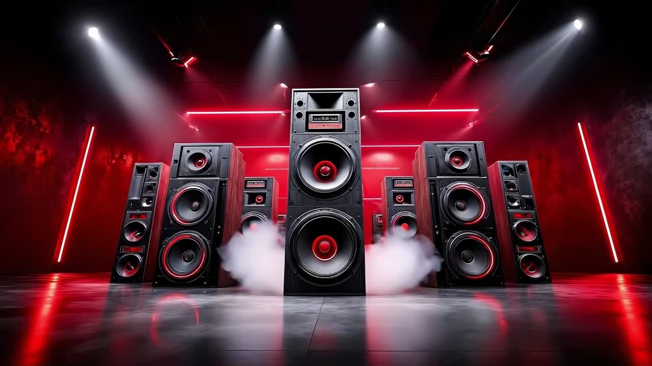 A group of speakers sitting on top of a stage