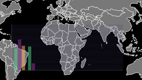 animation of world map over diagrams