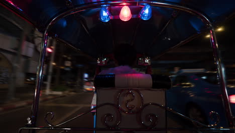 timelapse of driving tuktuk in night bangkok thailand