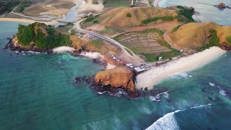 coast aerial in lombok island, indonesia