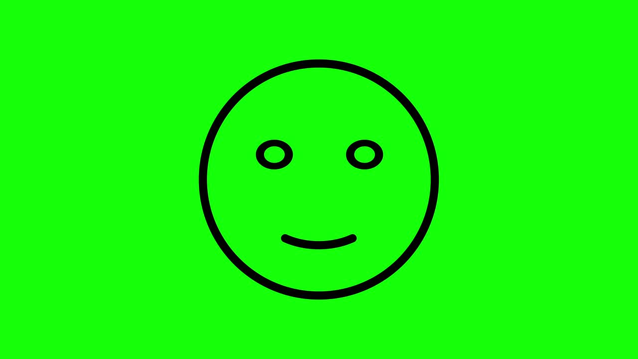 A funny face sticks out his tongue with a dollar sign. Animation of a smiley on a green chrome key. Motion graphics flat shape animation.