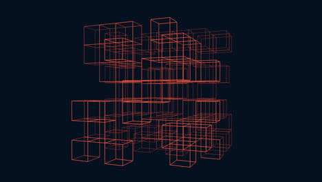 Cubos-Interconectados-En-Un-Patrón-De-Cuadrícula-Con-Apariencia-3D