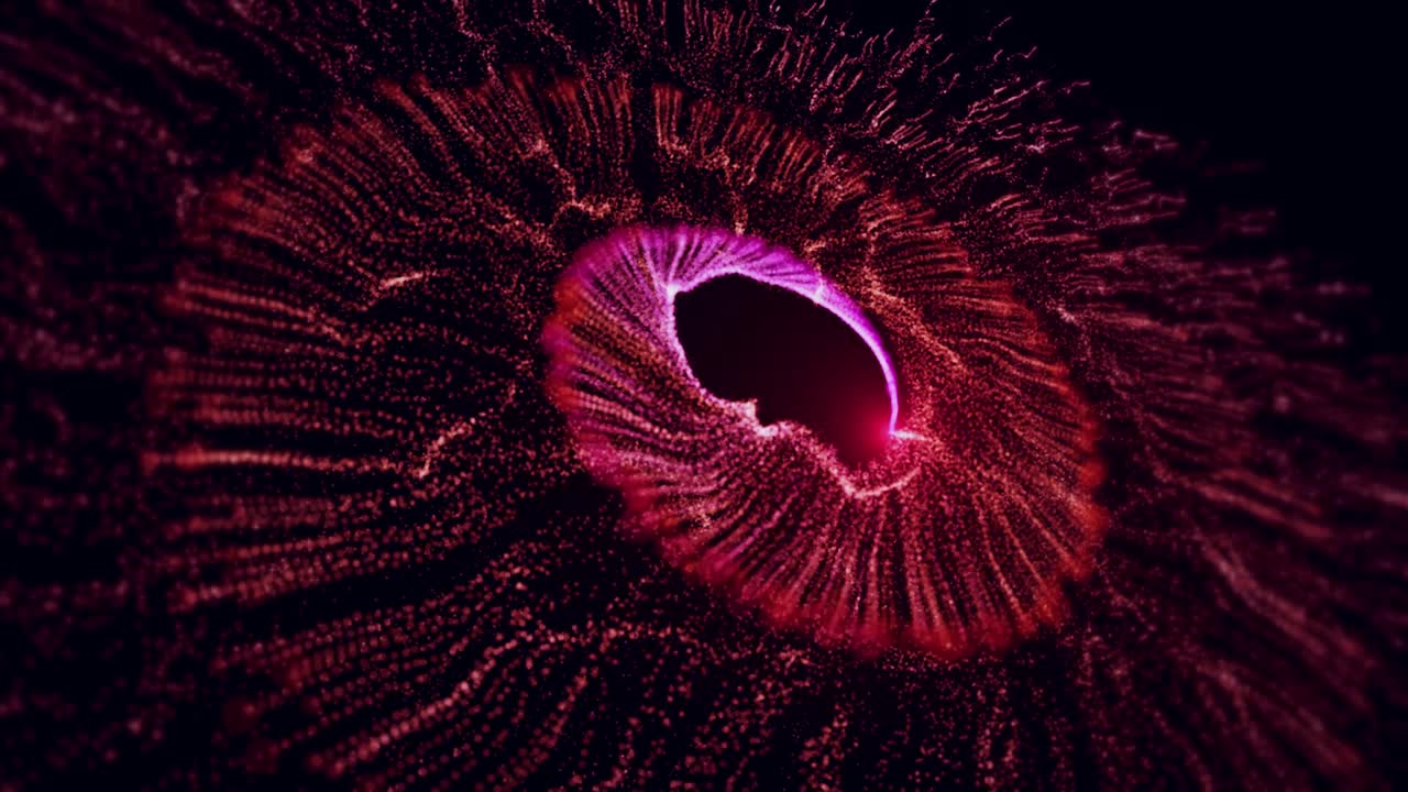 Colorful particles hypnotic spiral animation.