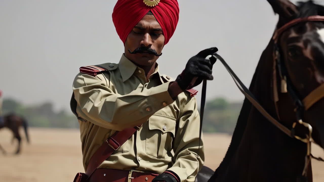 Indian Military Personnel on Horseback