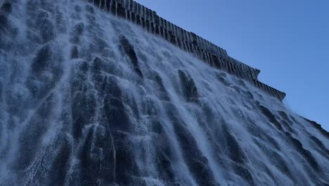 december 2020: stunning khorfakkan artificial waterfall in sharjah, the new tourist destination in united arab emirates