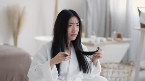Woman Checking Her Hair