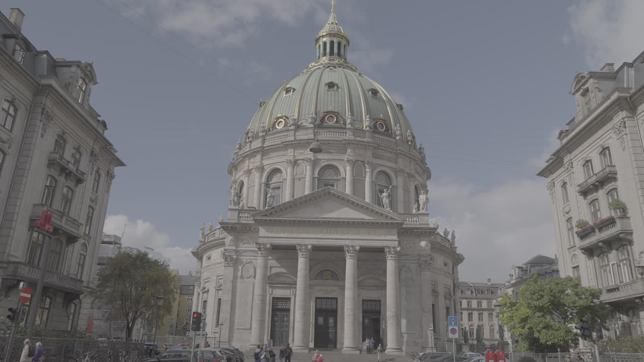 Frederik's Church in Copenhagen Denmark on a cloudy day LOG