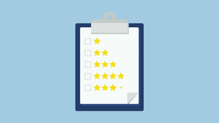 Animated Clipboard Checklist with Five Star Rating System