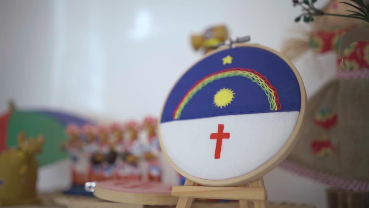 Brazilian state flag from "pernambuco" state in slow motion