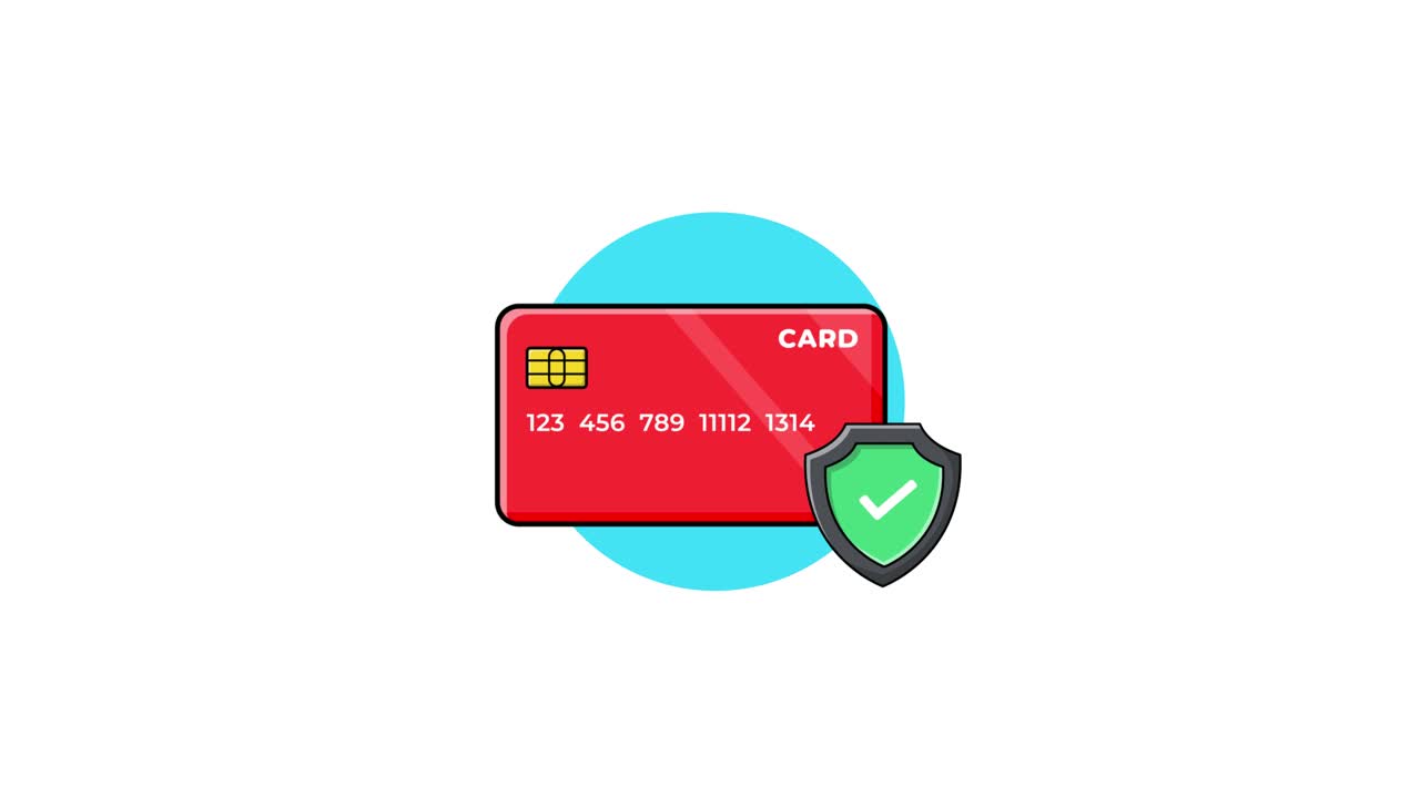 Animated Credit Card with Security Shield Icon