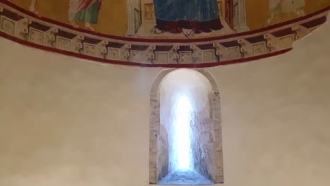 frescoed chapel in crypt of san giovanni in venere, italy