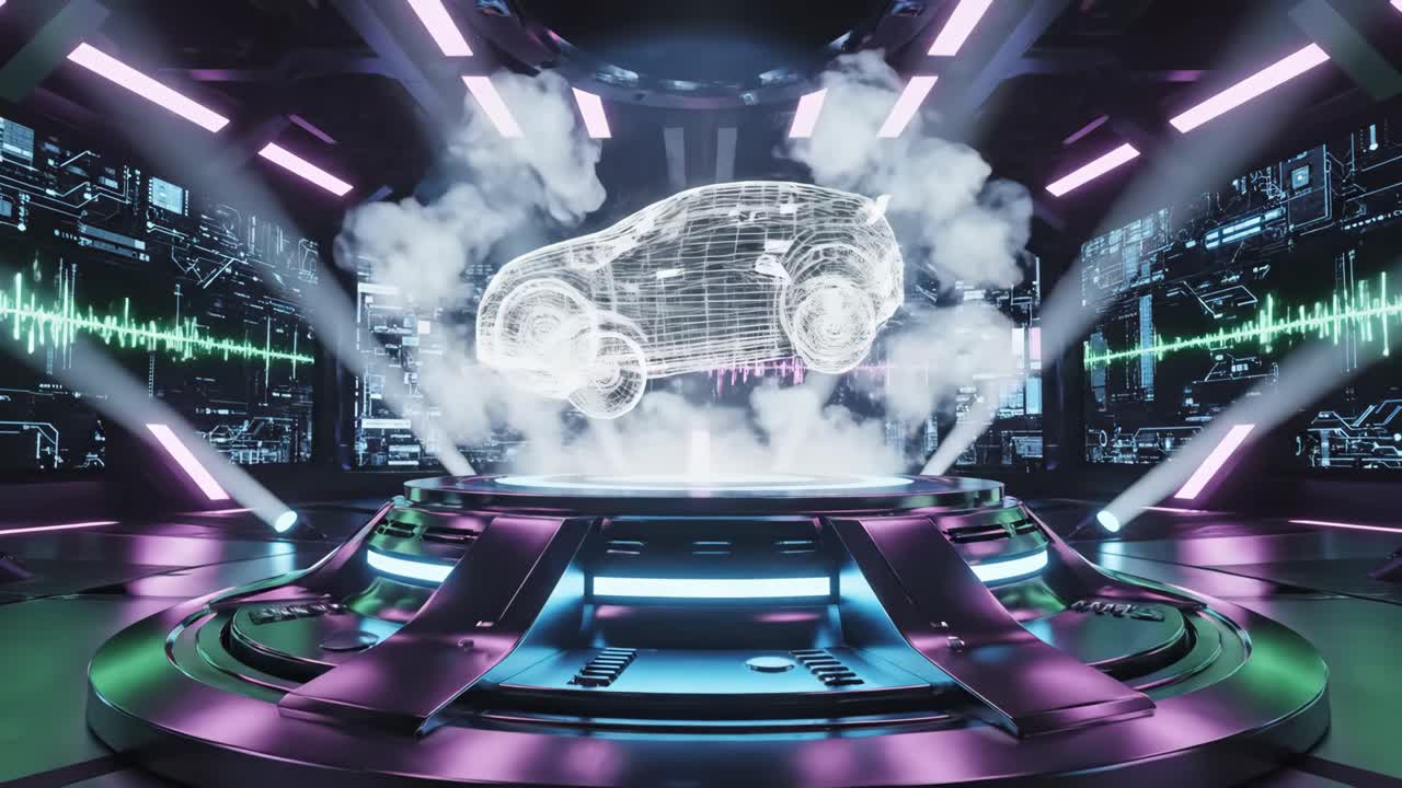 Futuristic Hologram Car Display