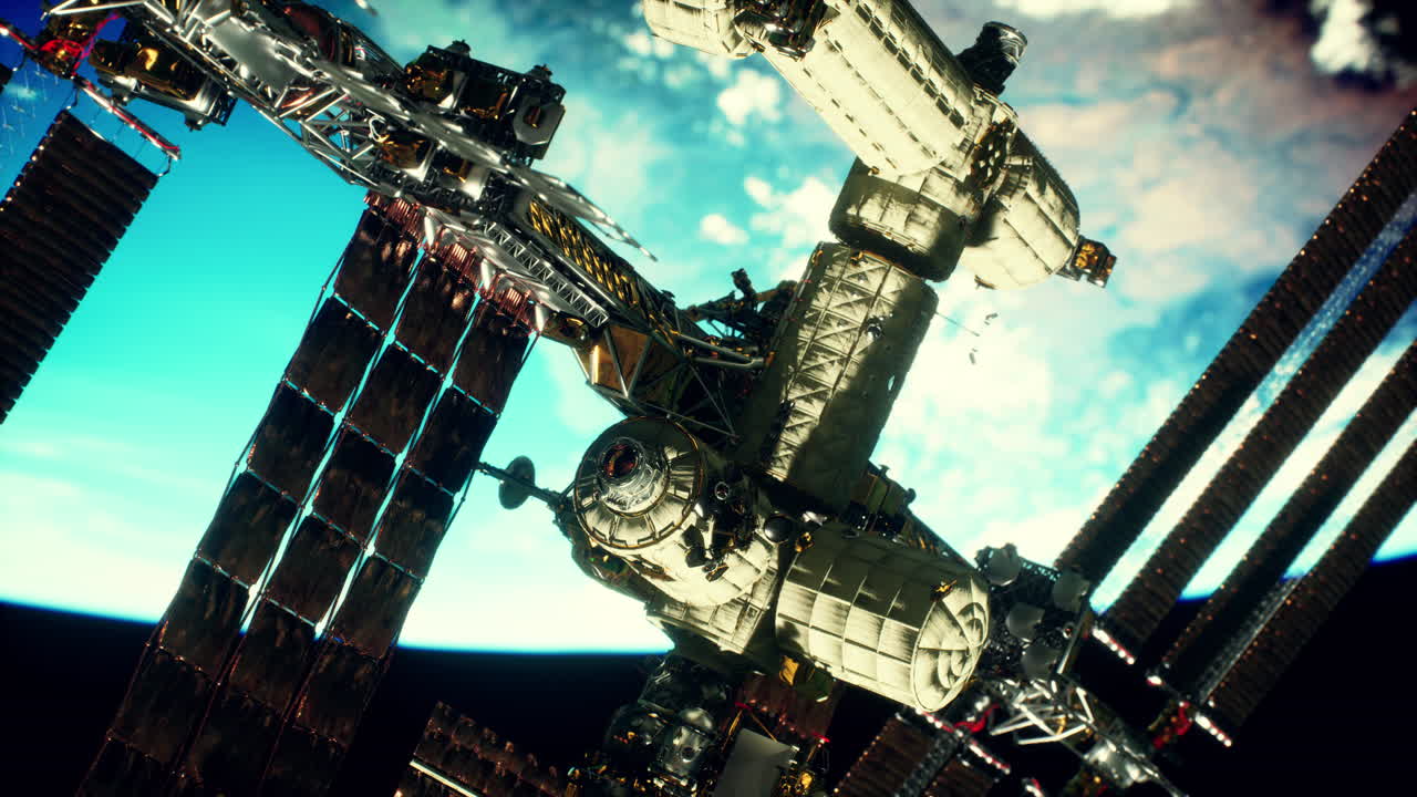 지구 위 에 있는 국제 우주 정거장 nasa 가 제공 한 요소 들