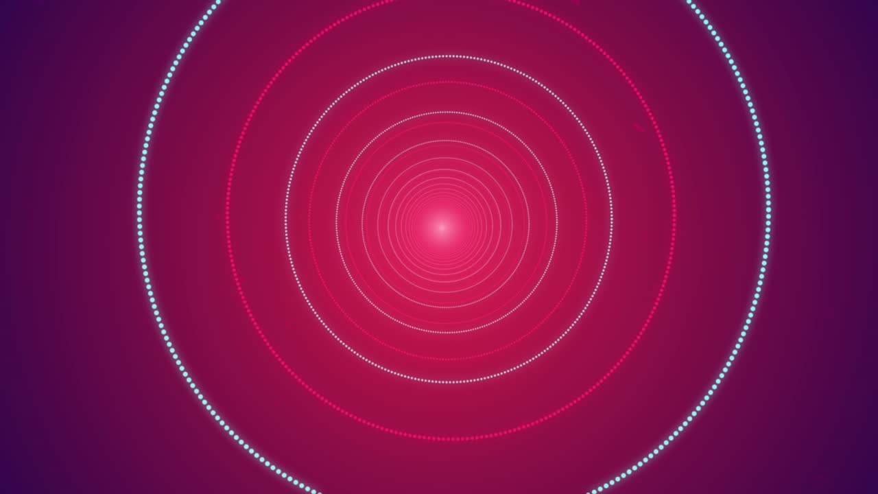 Abstract Glowing Circles Tunnel