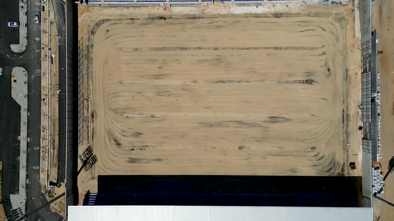 High resolution 4K Video of the new Rehovot City Soccer Stadium during final stages of construction- Israel