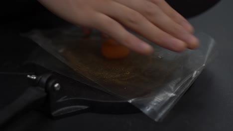 making tortilla wrap with cast-iron tortilla press