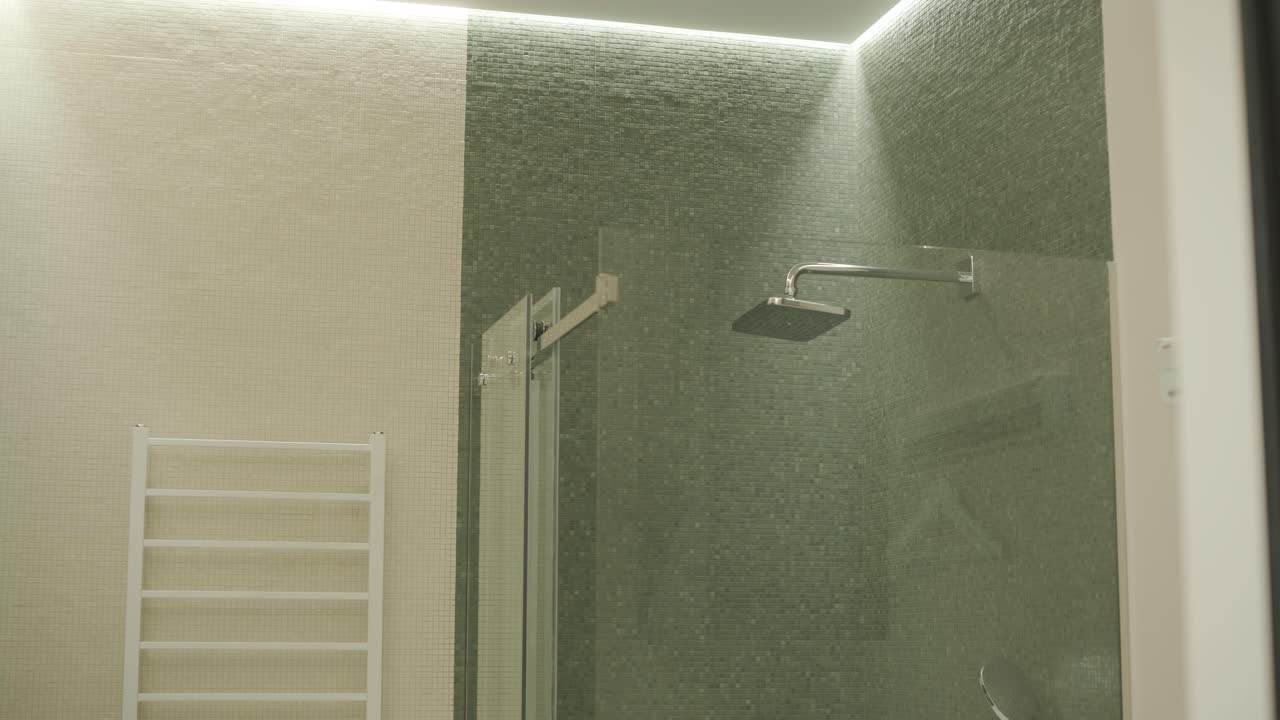 Modern Green Tile Shower Room