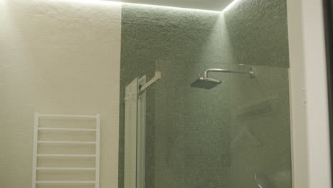 modern green tile shower room