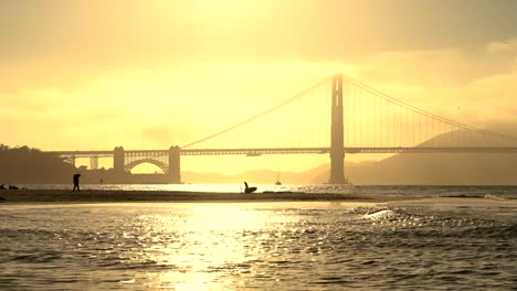 golden gate bridge view at sunset